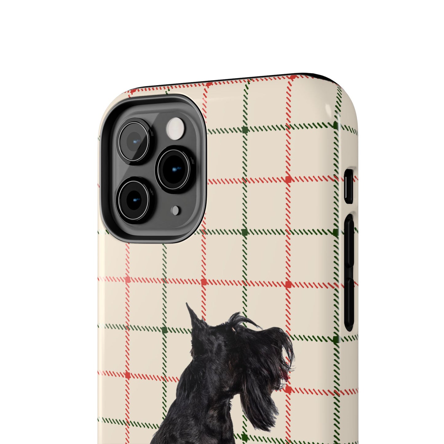 Scottish Terrier Phone Case, Tough Cases, Scottie Dog Phone Cover, Gift for Dog Lovers, Plaid Design
