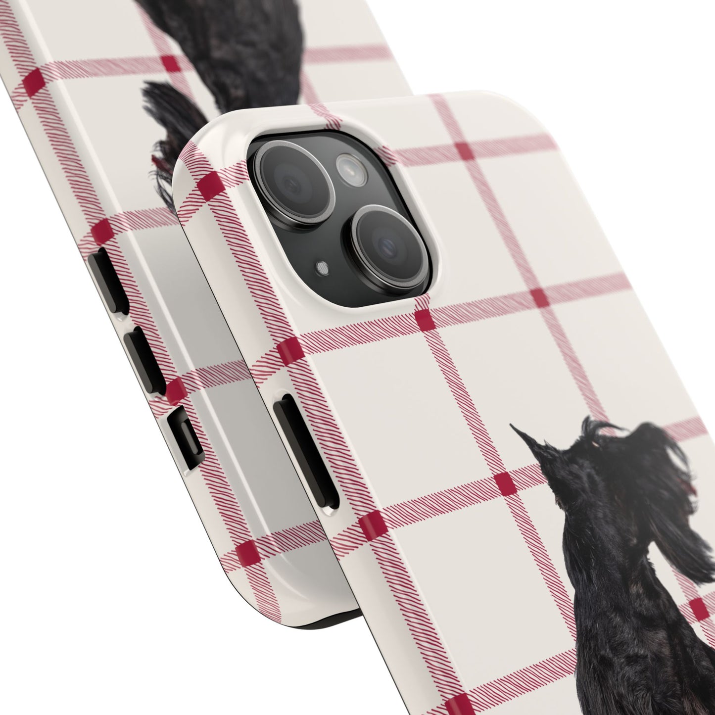 Scottish Terrier Phone Case, Tough Cases, Scottie Dog Phone Cover, Gift for Dog Lovers, Plaid Design