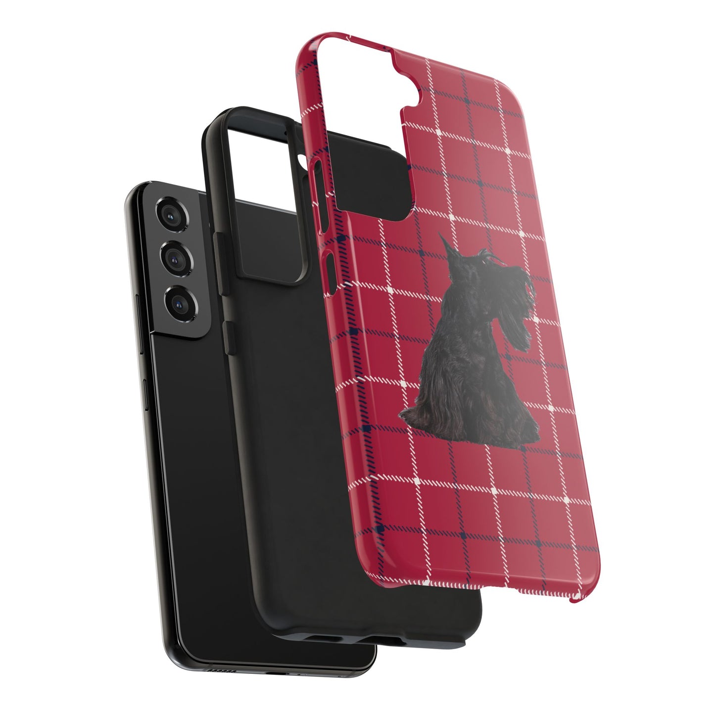 Scottish Terrier Phone Case, Tough Cases, Scottie Dog Phone Cover, Gift for Dog Lovers, Plaid Design
