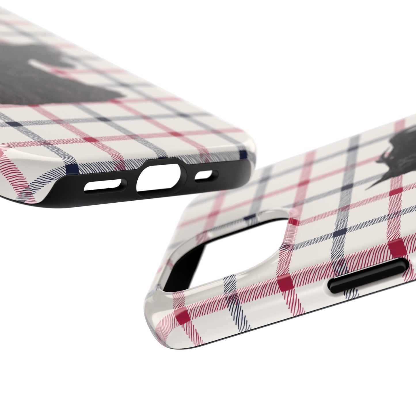 Scottish Terrier Phone Case, Tough Cases, Scottie Dog Phone Cover, Gift for Dog Lovers, Plaid Design