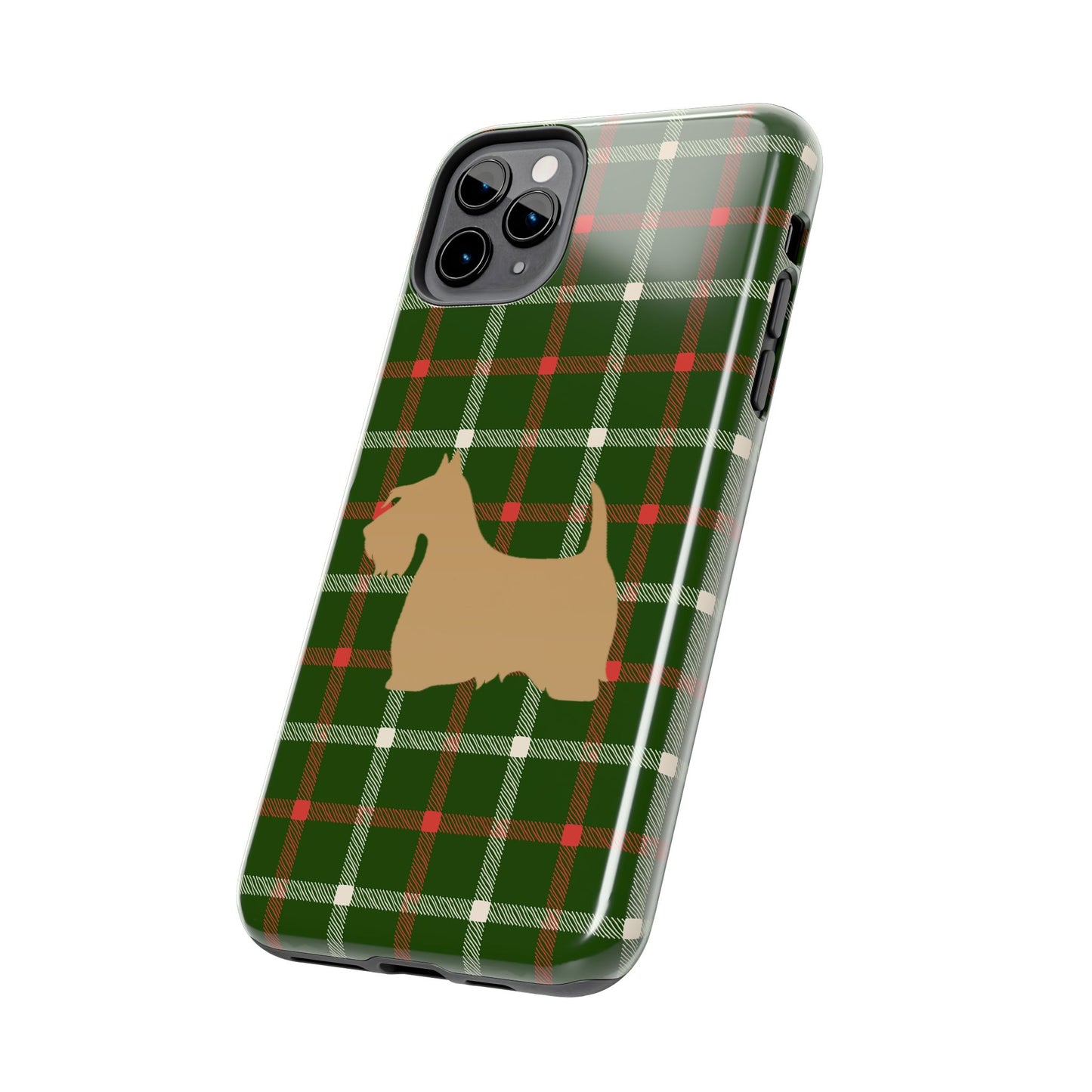 Scottish Terrier Phone Case, Tough Cases, Scottie Dog Phone Cover, Gift for Dog Lovers, Plaid Design