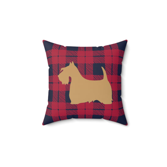 Scottish Terrier Faux Suede Pillow, Cozy Home Decor, Housewarming Gift, Pet Lover Gift, Holiday Accent Cushion