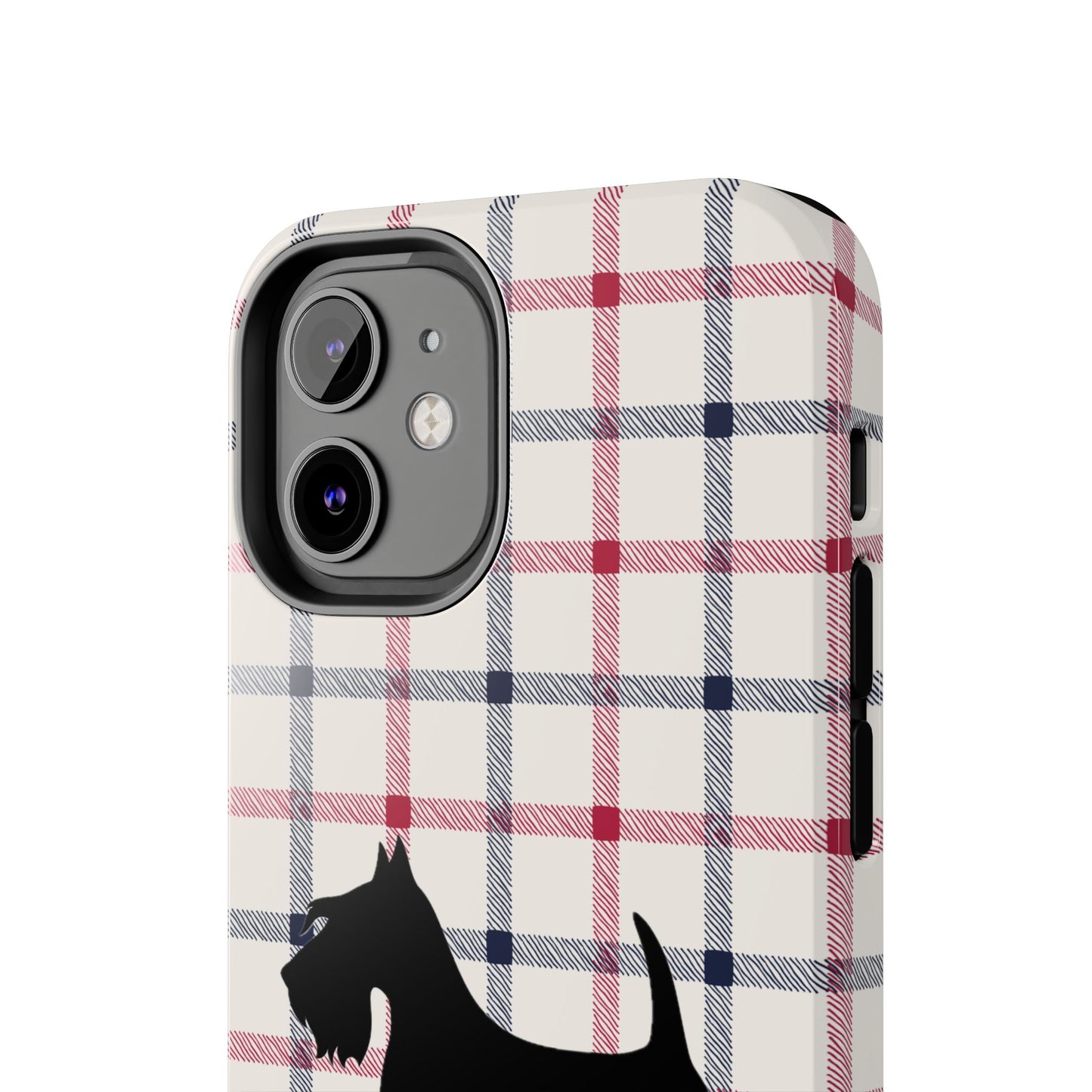 Scottish Terrier Phone Case, Tough Cases, Scottie Dog Phone Cover, Gift for Dog Lovers, Plaid Design