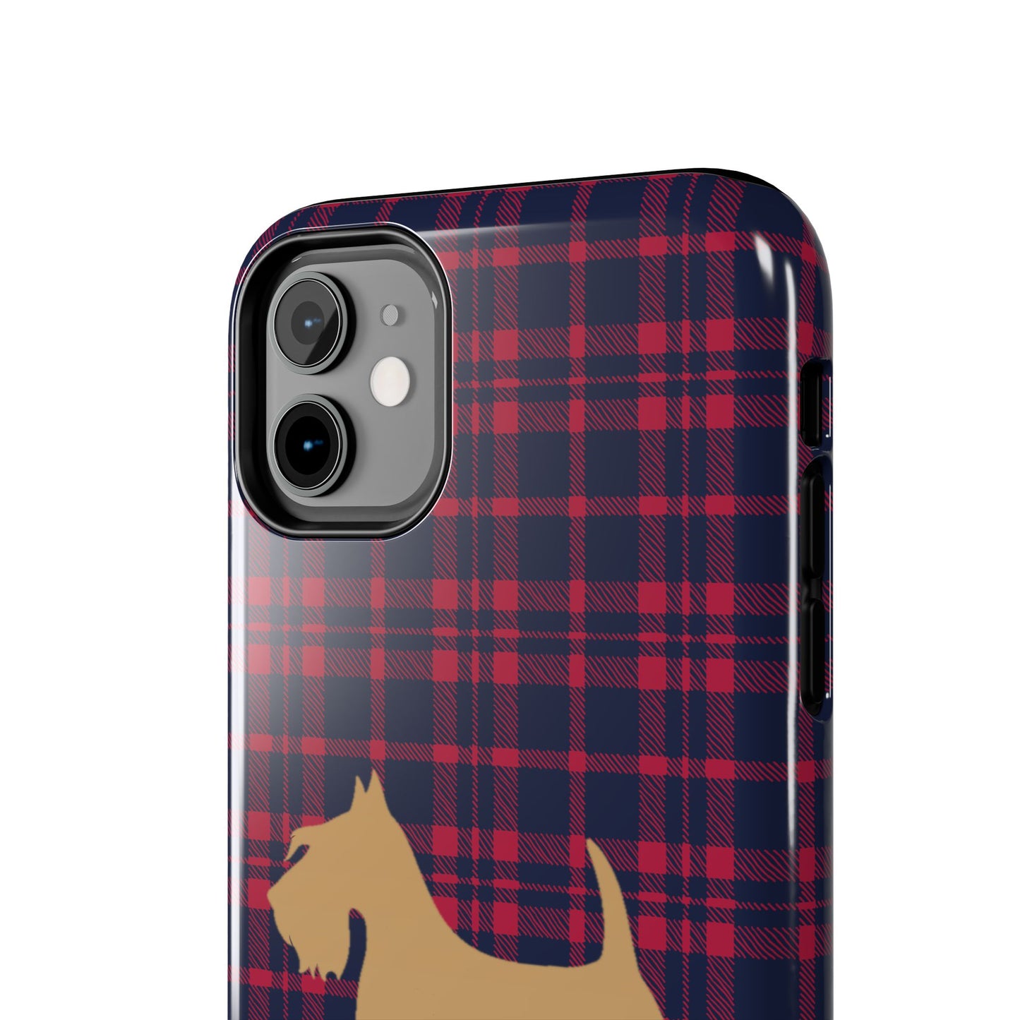 Scottish Terrier Phone Case, Tough Cases, Scottie Dog Phone Cover, Gift for Dog Lovers, Plaid Design