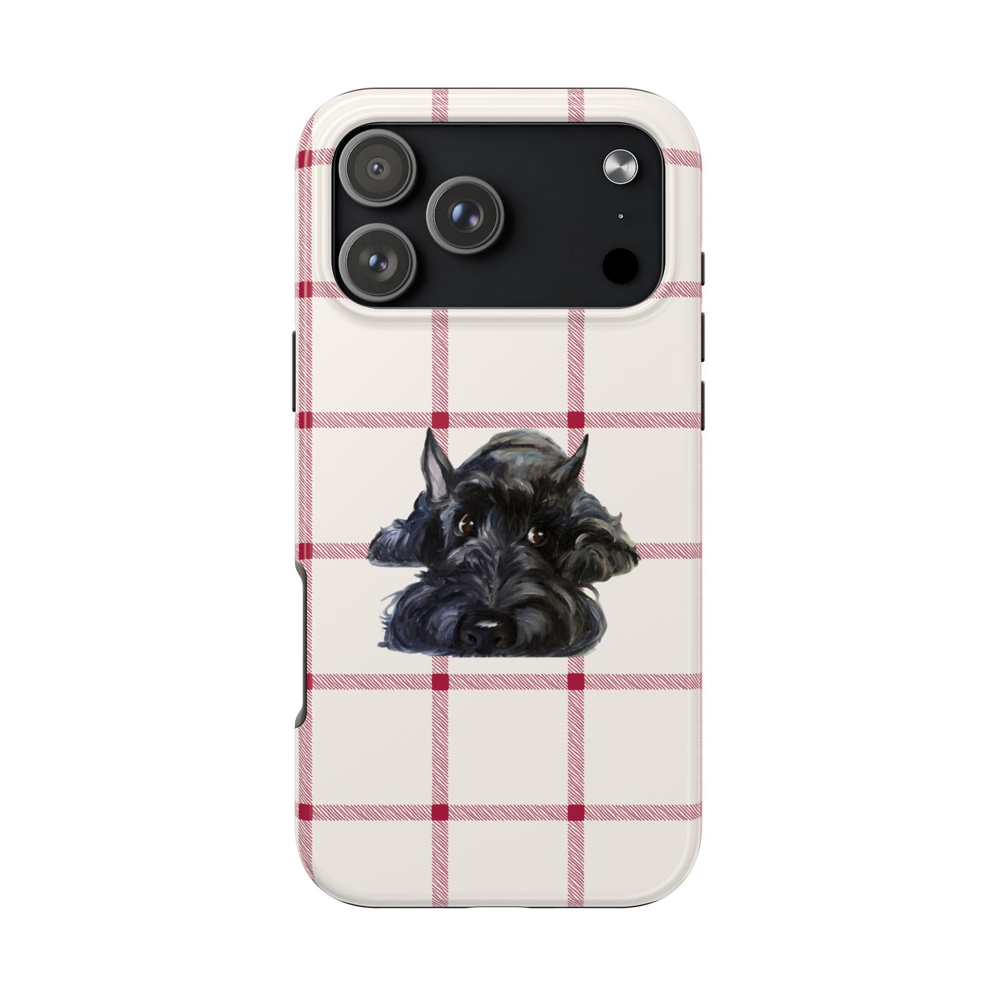Scottish Terrier Phone Case, Tough Cases, Scottie Dog Phone Cover, Gift for Dog Lovers, Plaid Design