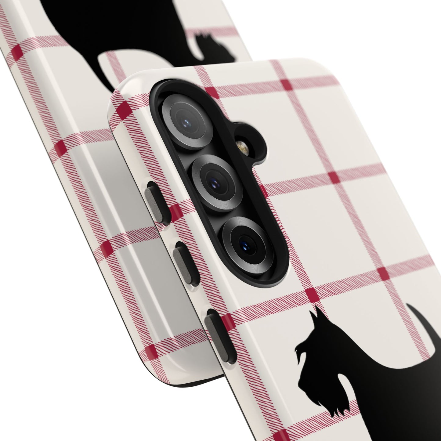Scottish Terrier Phone Case, Tough Cases, Scottie Dog Phone Cover, Gift for Dog Lovers, Plaid Design