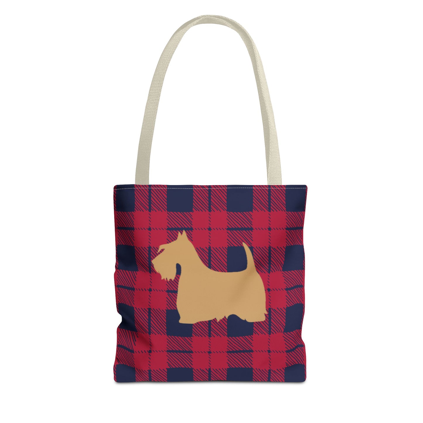 Plaid Scottish Terrier Tote Bag, Stylish Carryall for Pet Lovers, Perfect for Shopping, Beach Days, Teachers, Gifts, All-Occasion Bag