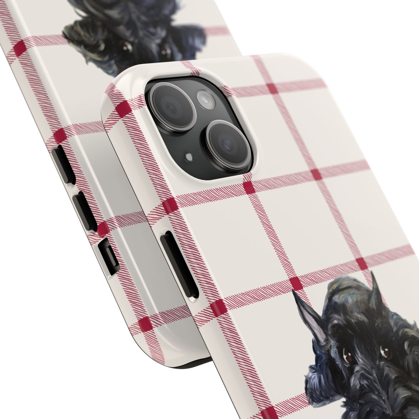 Scottish Terrier Phone Case, Tough Cases, Scottie Dog Phone Cover, Gift for Dog Lovers, Plaid Design