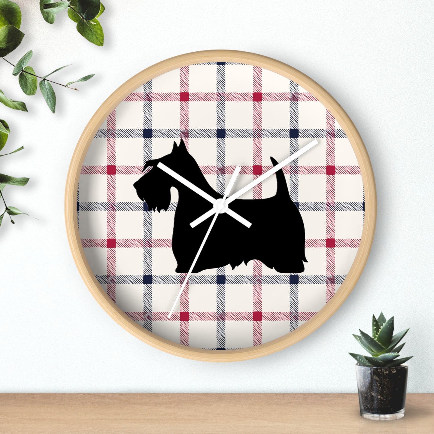 Scottish Terrier Wall Clock, Pet Lover Gift, Home Decor, Office Decor, Scottish Terrier Decor, Unique Wall Timepiece