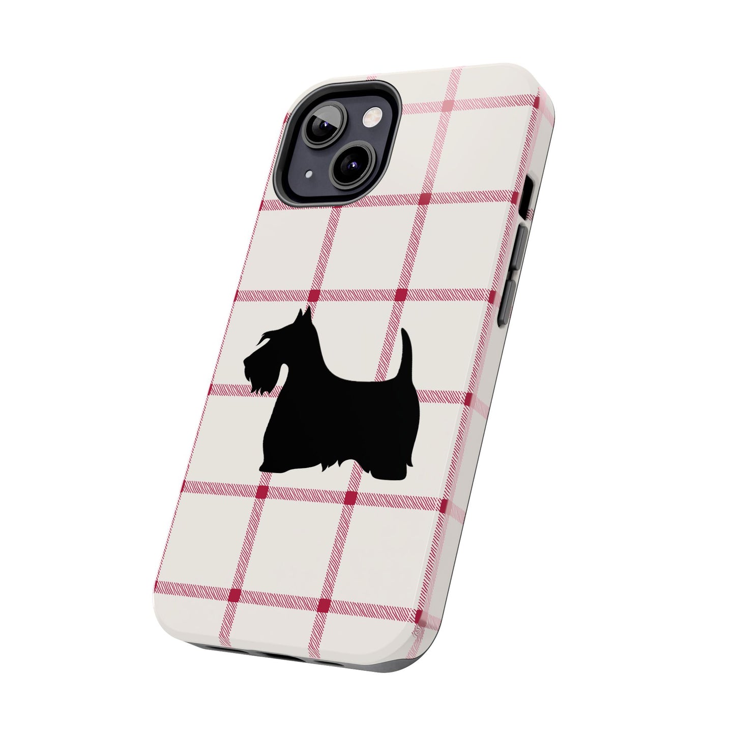 Scottish Terrier Phone Case, Tough Cases, Scottie Dog Phone Cover, Gift for Dog Lovers, Plaid Design