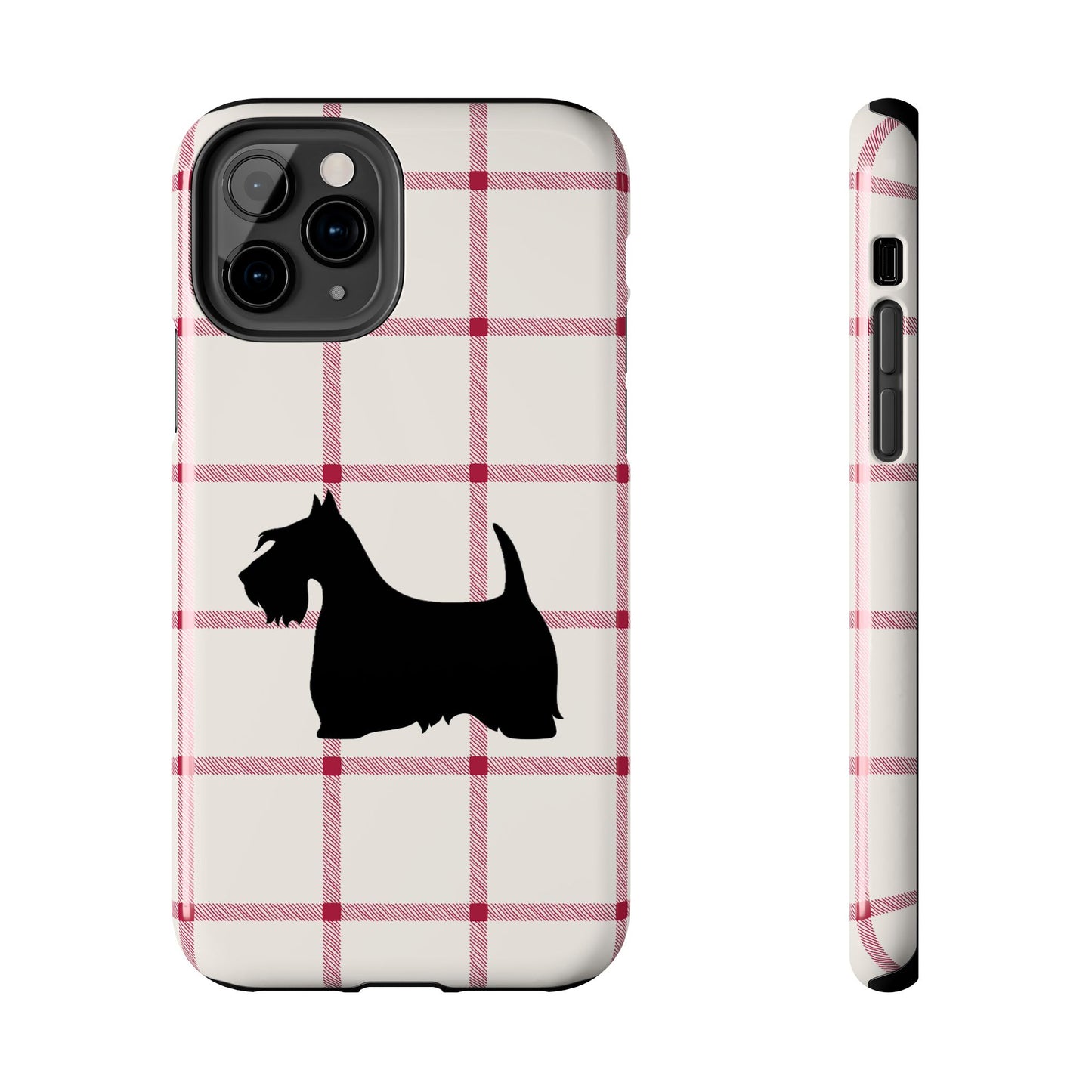Scottish Terrier Phone Case, Tough Cases, Scottie Dog Phone Cover, Gift for Dog Lovers, Plaid Design