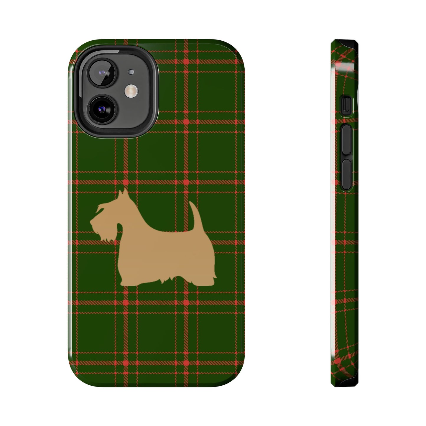 Scottish Terrier Phone Case, Tough Cases, Scottie Dog Phone Cover, Gift for Dog Lovers, Plaid Design