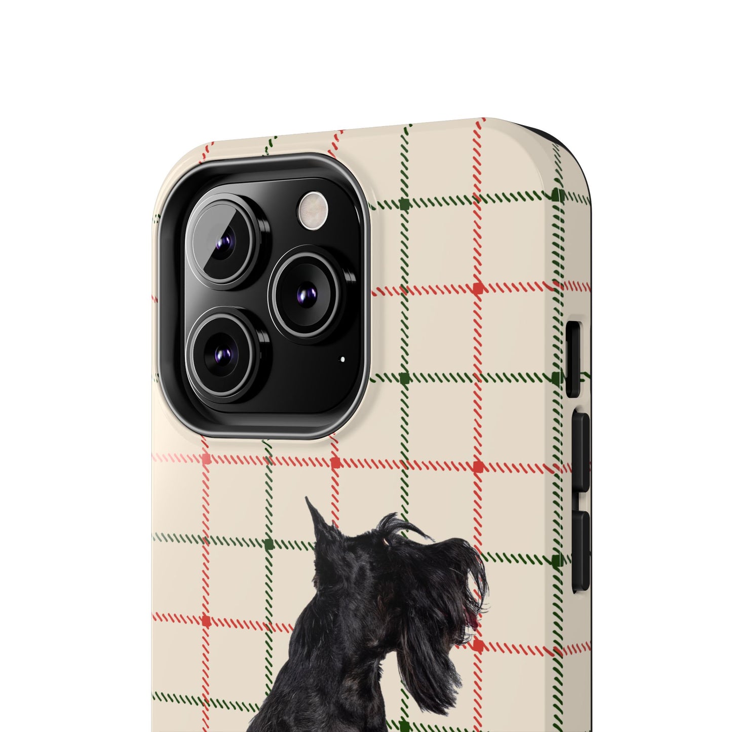 Scottish Terrier Phone Case, Tough Cases, Scottie Dog Phone Cover, Gift for Dog Lovers, Plaid Design