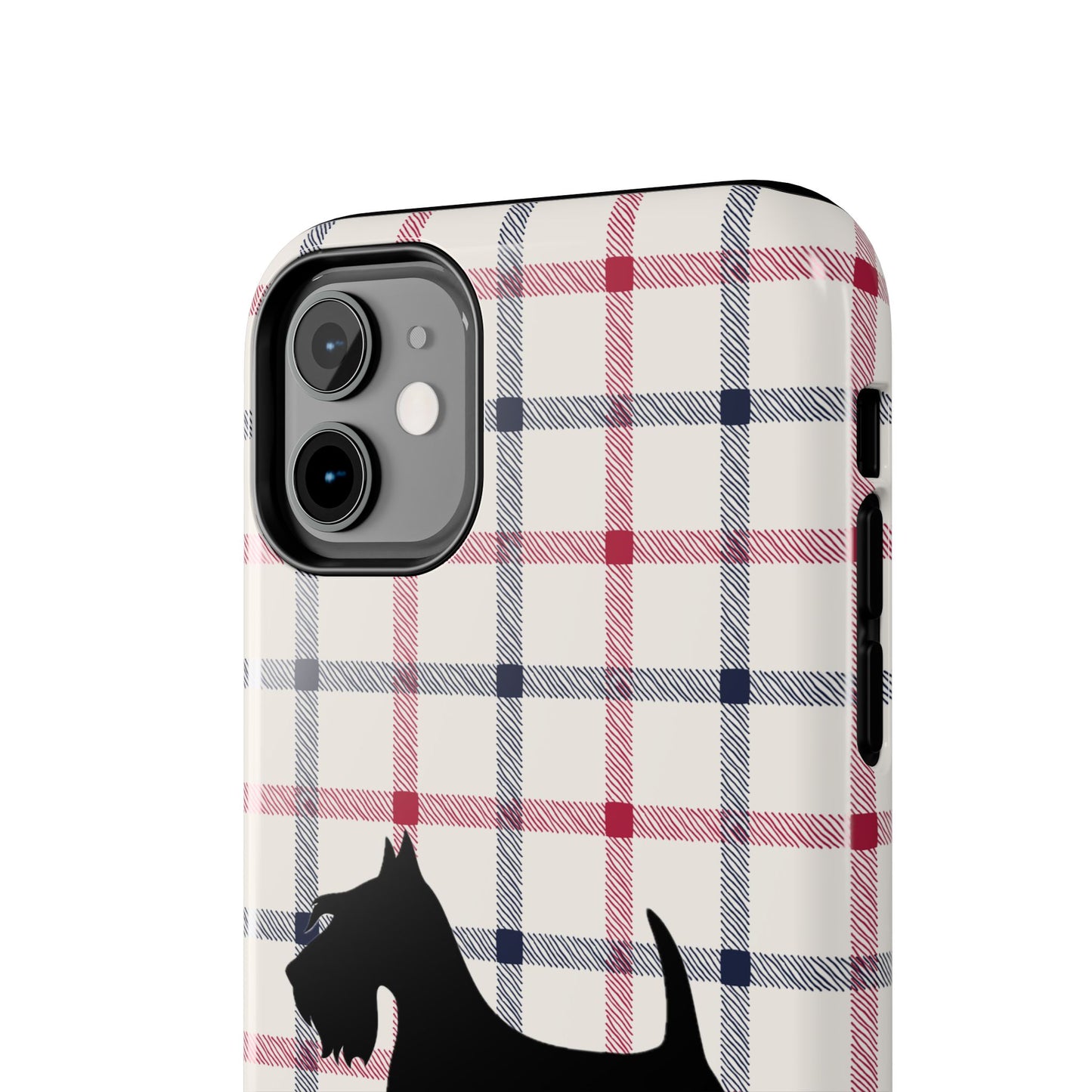 Scottish Terrier Phone Case, Tough Cases, Scottie Dog Phone Cover, Gift for Dog Lovers, Plaid Design