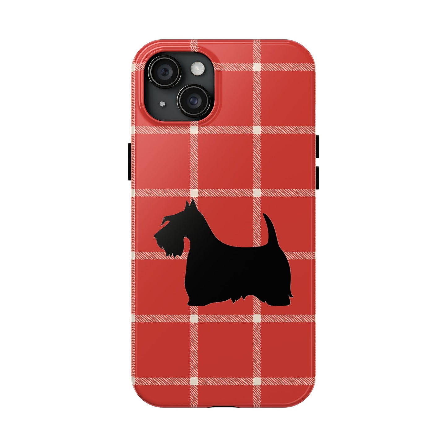 Scottish Terrier Phone Case, Tough Cases, Scottie Dog Phone Cover, Gift for Dog Lovers, Plaid Design