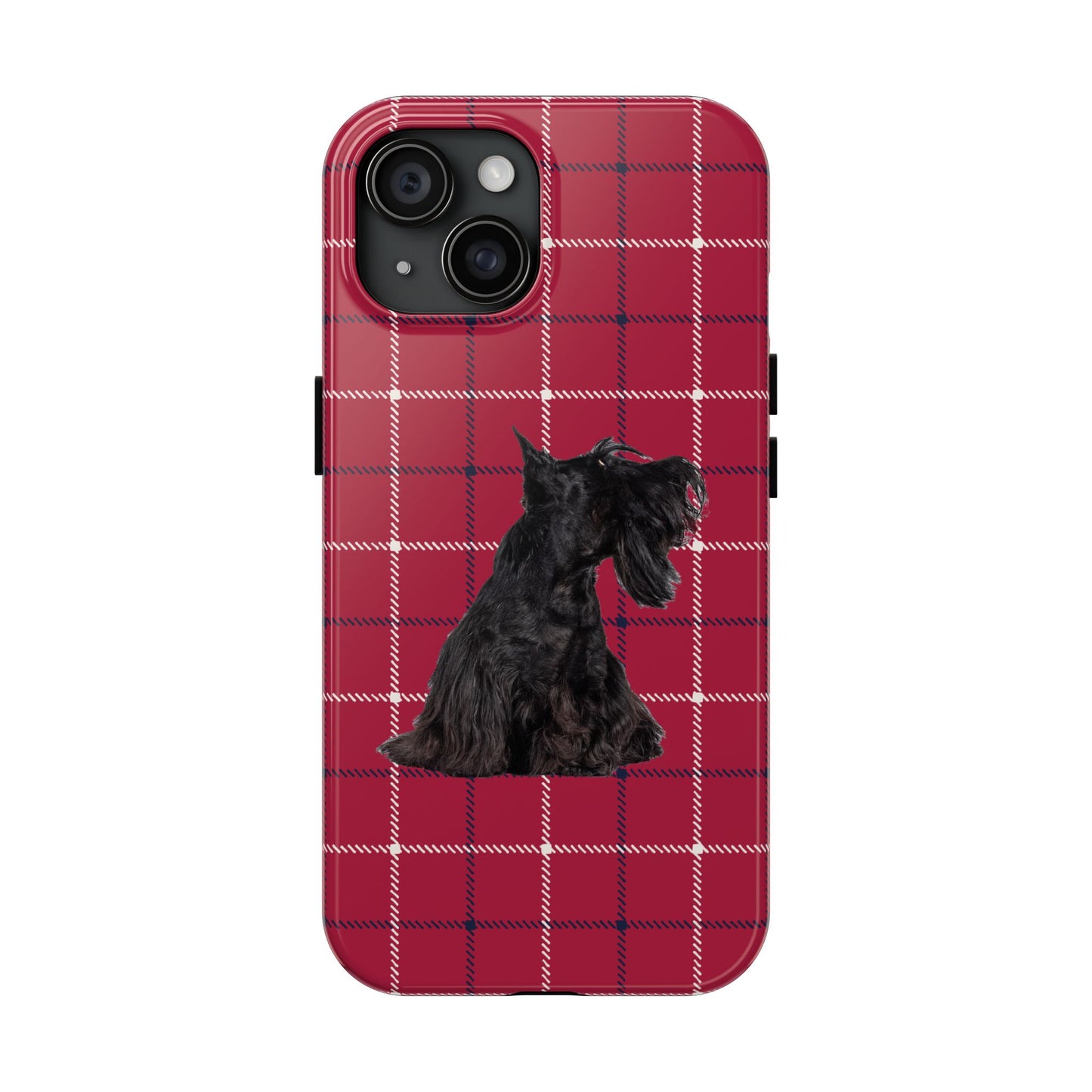 Scottish Terrier Phone Case, Tough Cases, Scottie Dog Phone Cover, Gift for Dog Lovers, Plaid Design