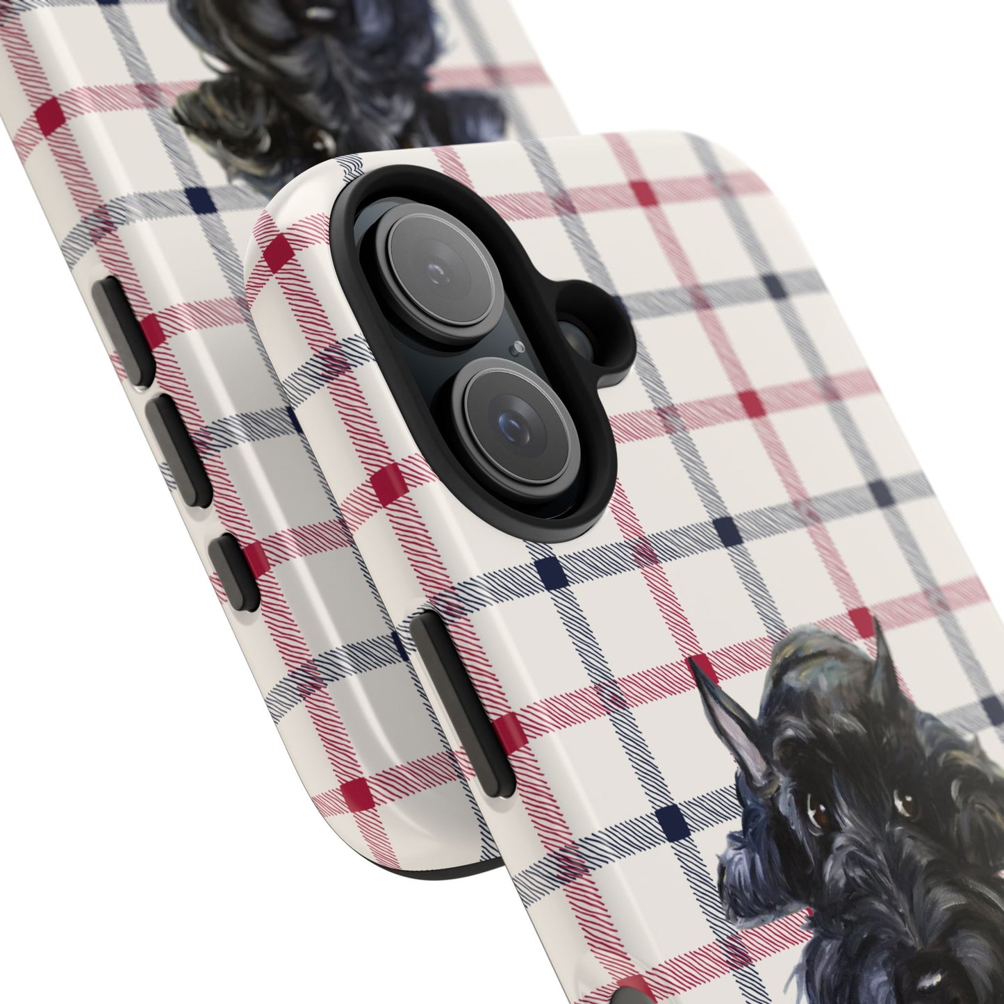 Scottish Terrier Phone Case, Tough Cases, Scottie Dog Phone Cover, Gift for Dog Lovers, Plaid Design