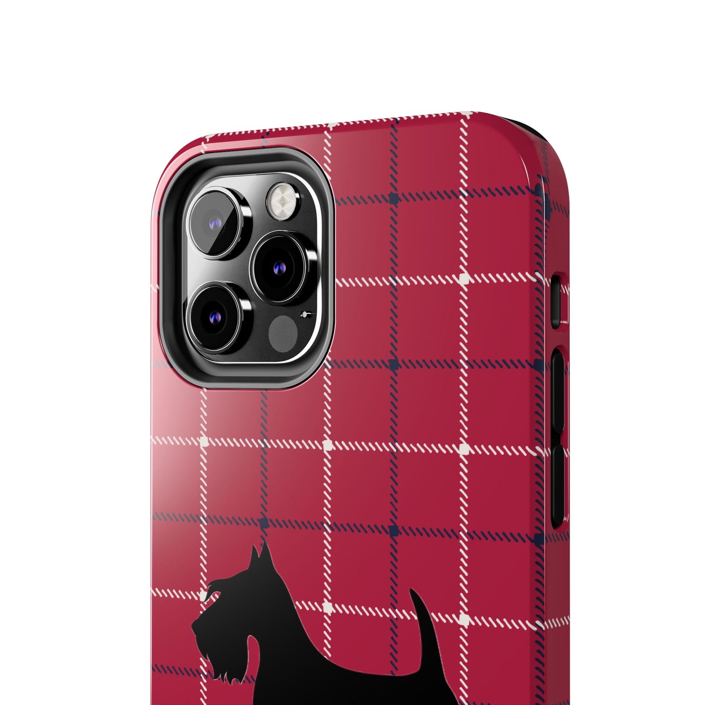 Scottish Terrier Phone Case, Tough Cases, Scottie Dog Phone Cover, Gift for Dog Lovers, Plaid Design