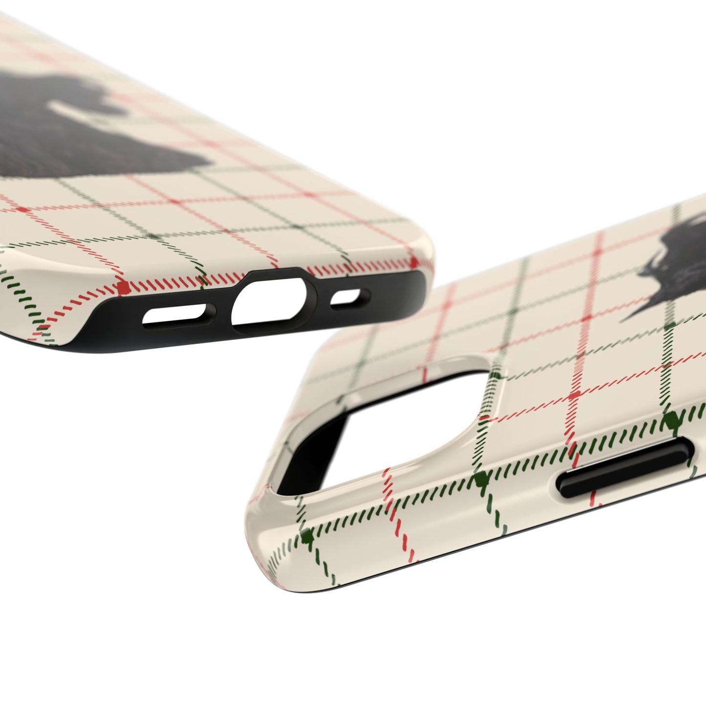 Scottish Terrier Phone Case, Tough Cases, Scottie Dog Phone Cover, Gift for Dog Lovers, Plaid Design