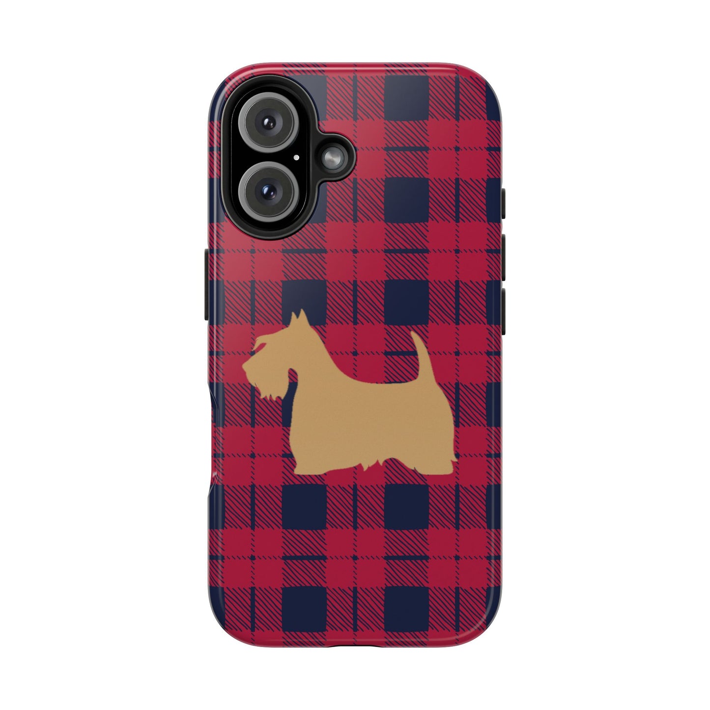 Scottish Terrier Phone Case, Tough Cases, Scottie Dog Phone Cover, Gift for Dog Lovers, Plaid Design
