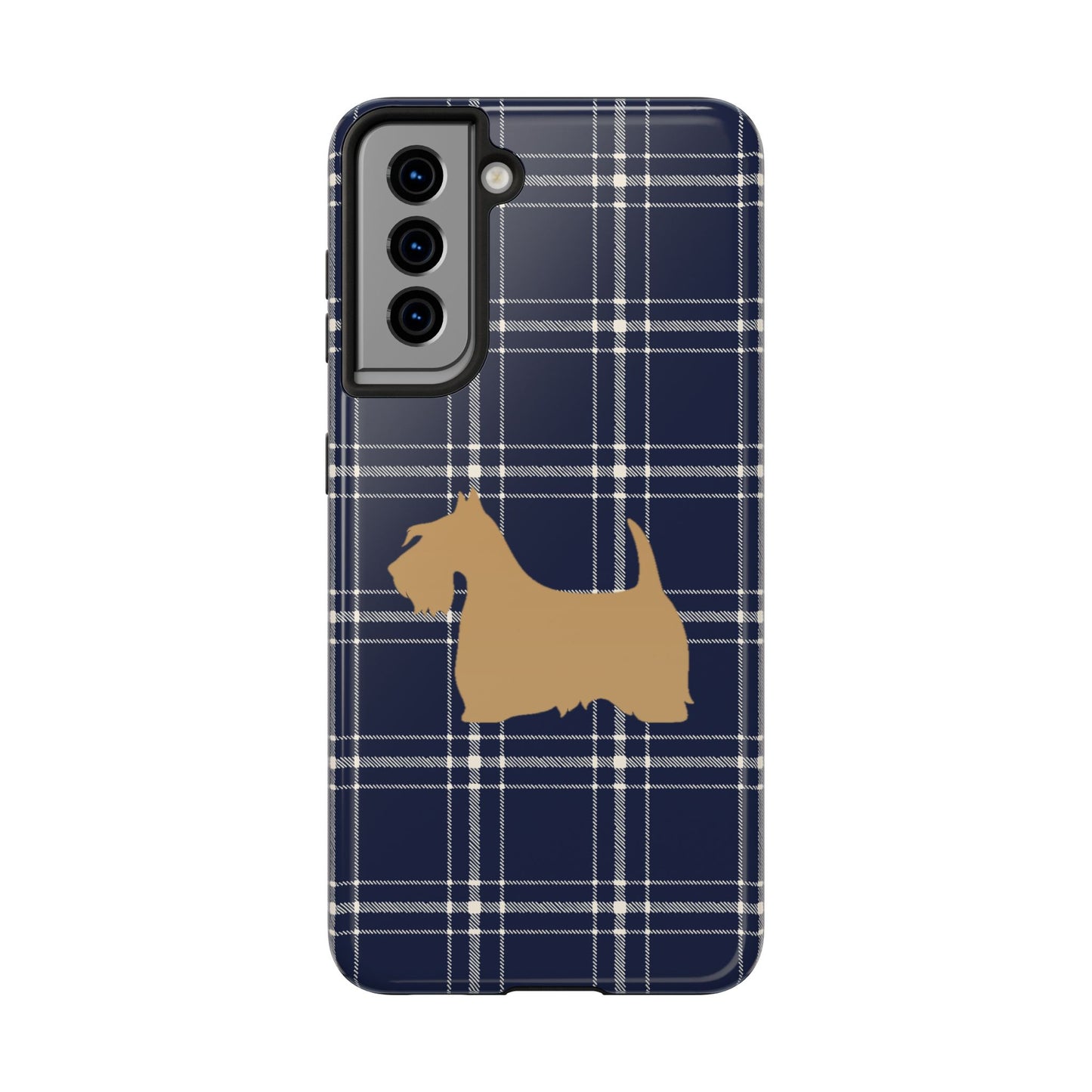 Scottish Terrier Phone Case, Tough Cases, Scottie Dog Phone Cover, Gift for Dog Lovers, Plaid Design