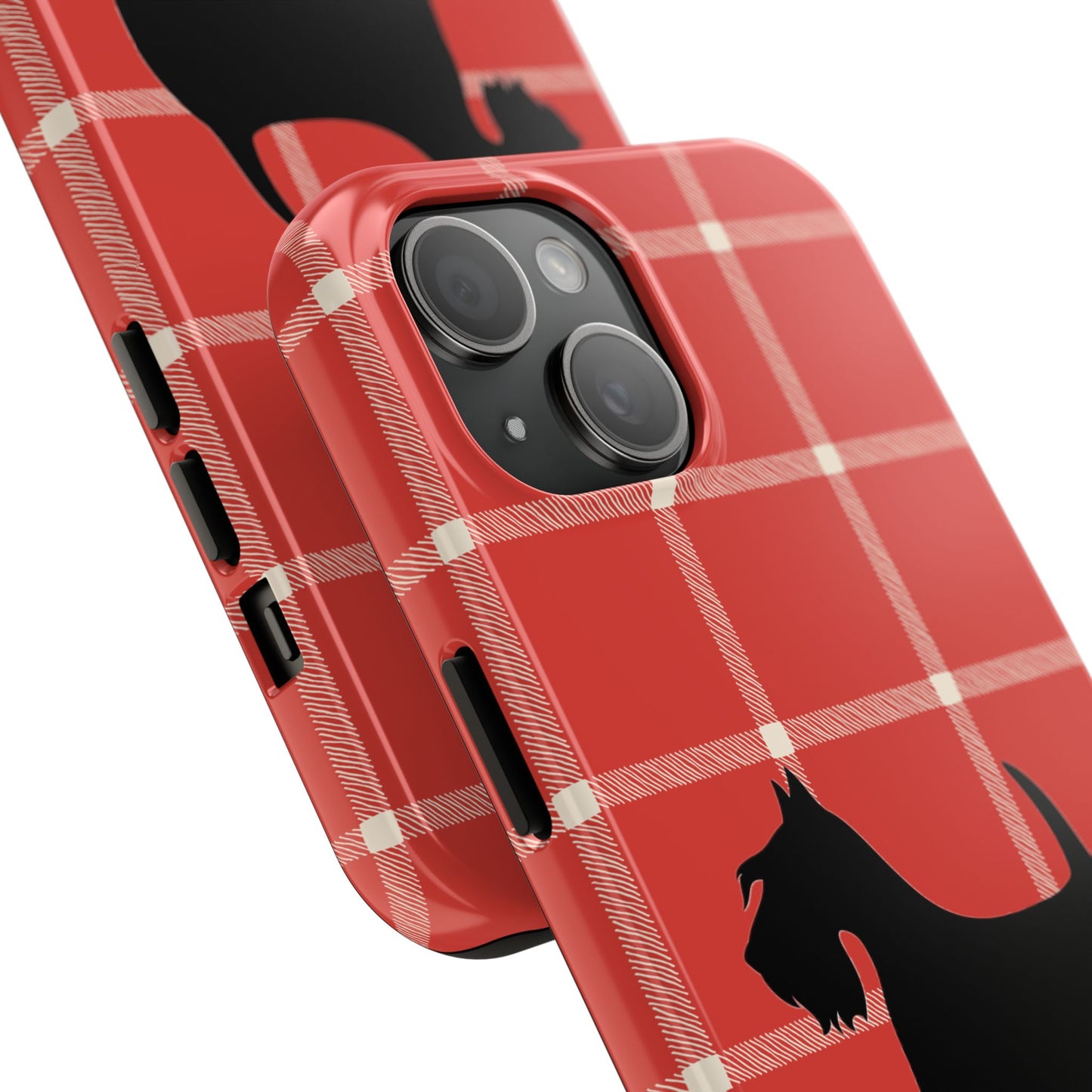 Scottish Terrier Phone Case, Tough Cases, Scottie Dog Phone Cover, Gift for Dog Lovers, Plaid Design