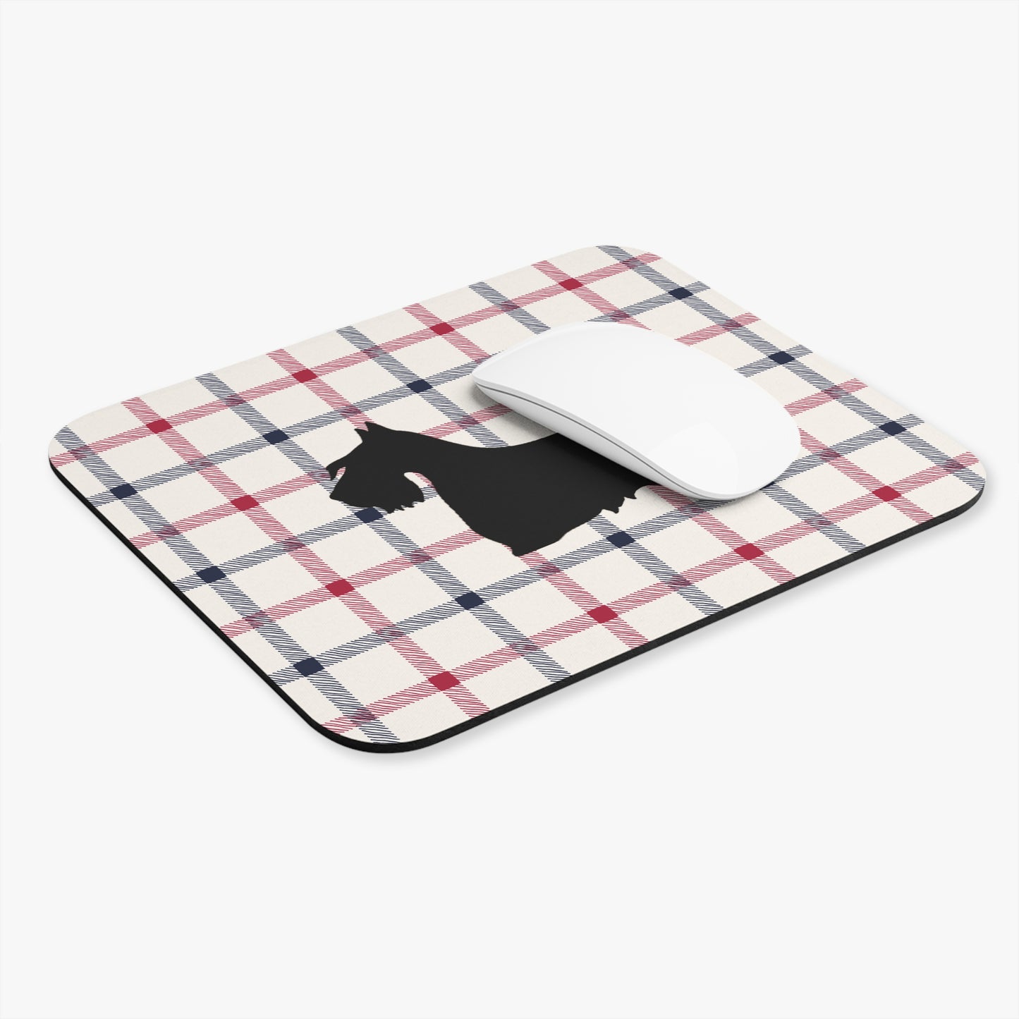 Scottish Terrier Plaid Dog Mouse Pad | Cute Dog Lover Gift | Office Decor | Stationery | Pet Themed Home Office Accessories | Animal Lover Merchandise