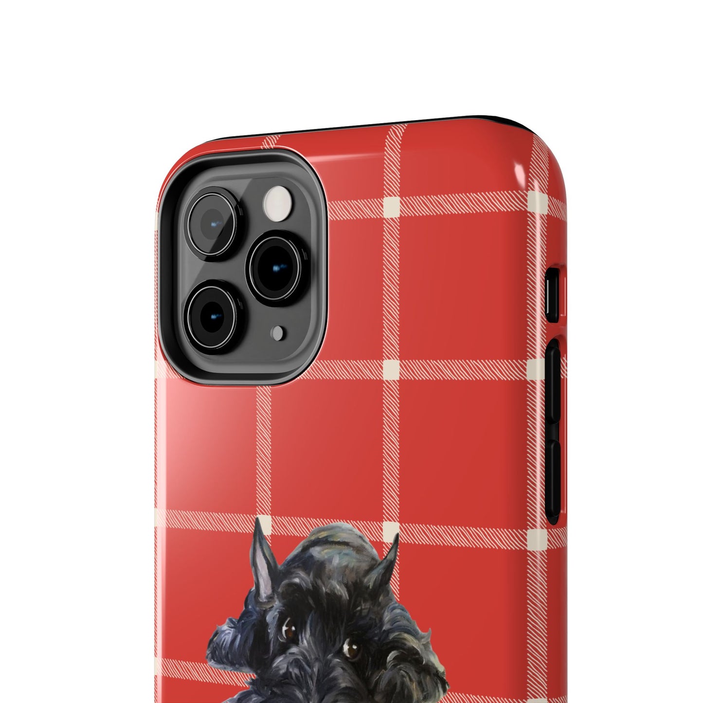 Scottish Terrier Phone Case, Tough Cases, Scottie Dog Phone Cover, Gift for Dog Lovers, Plaid Design