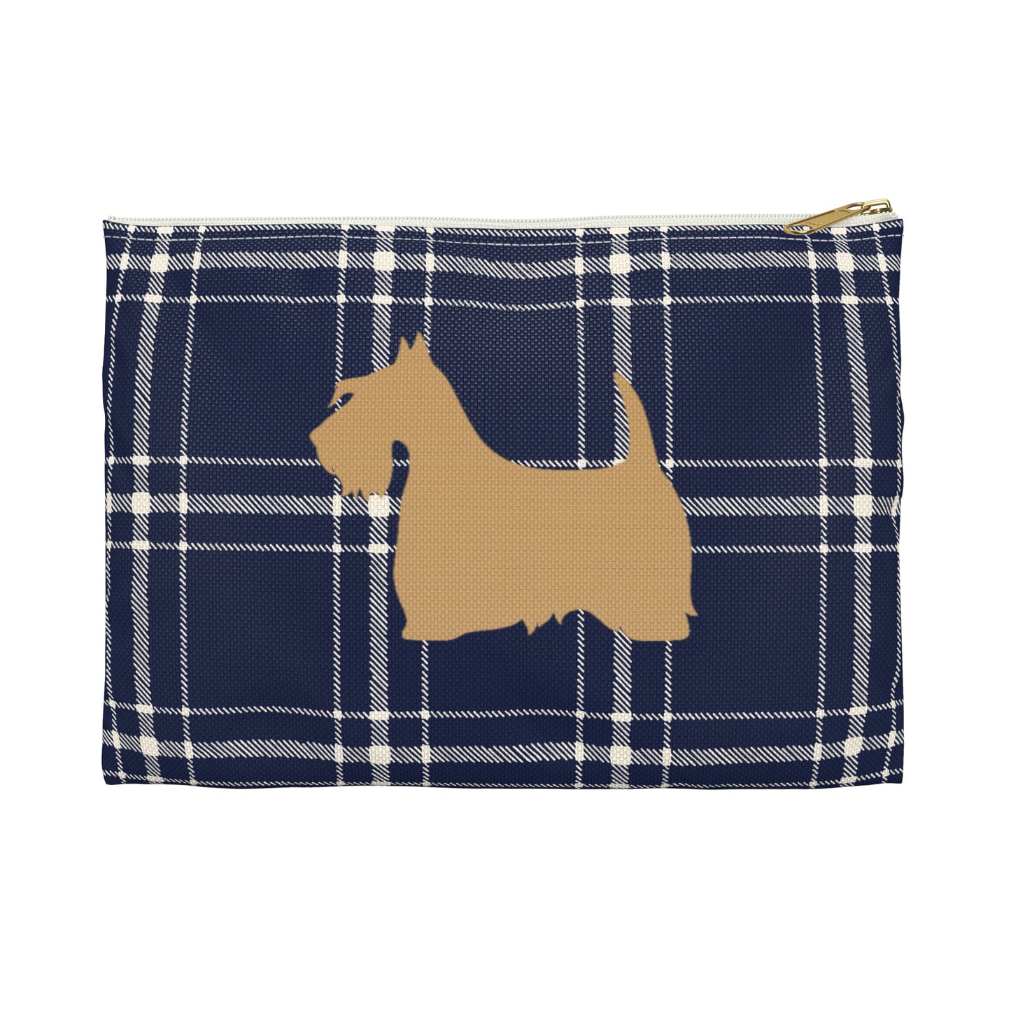 Scottish Terrier Accessory Pouch, Pet Lover Gift, Dog Travel Bag, Stylish Makeup Case, Plaid Organizer