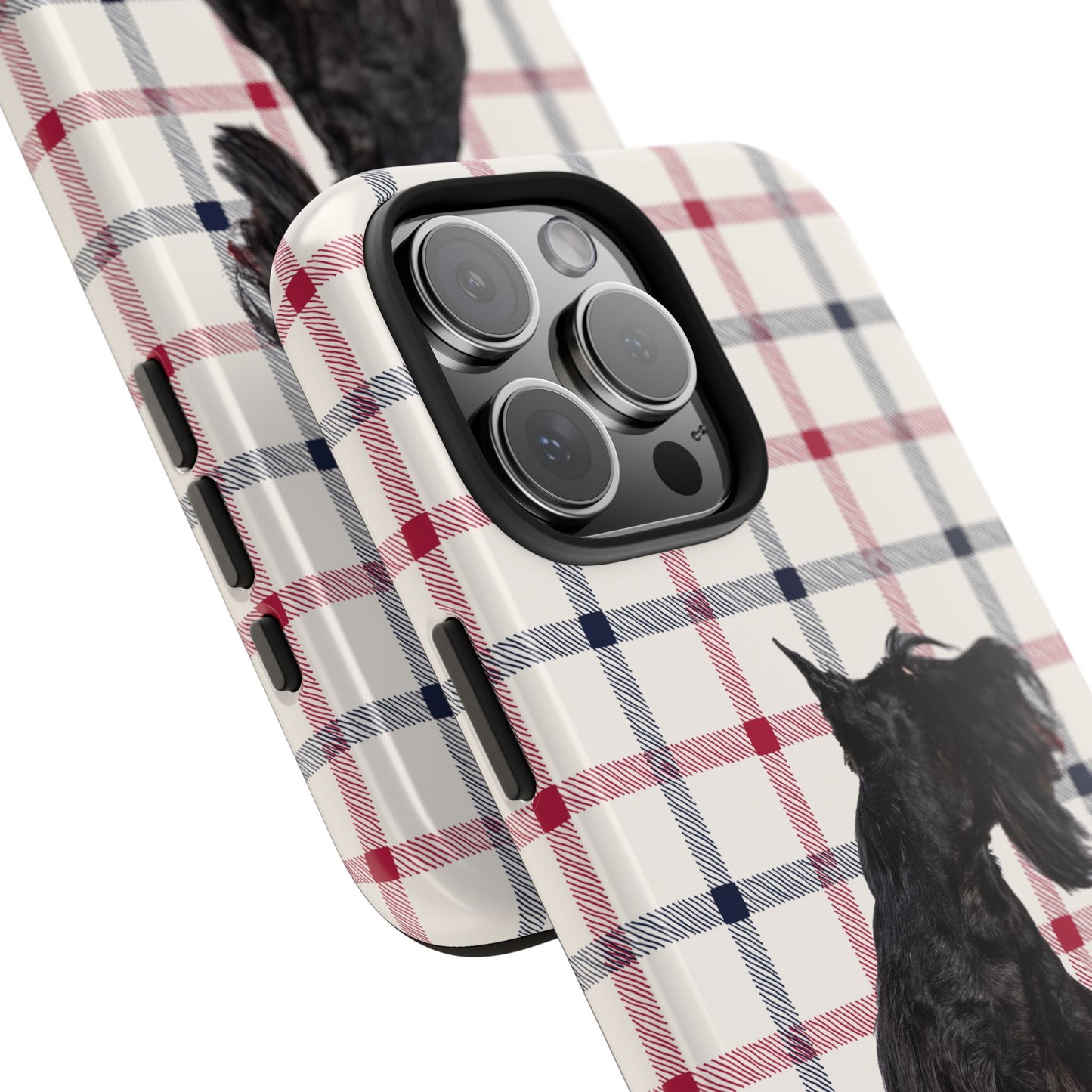 Scottish Terrier Phone Case, Tough Cases, Scottie Dog Phone Cover, Gift for Dog Lovers, Plaid Design