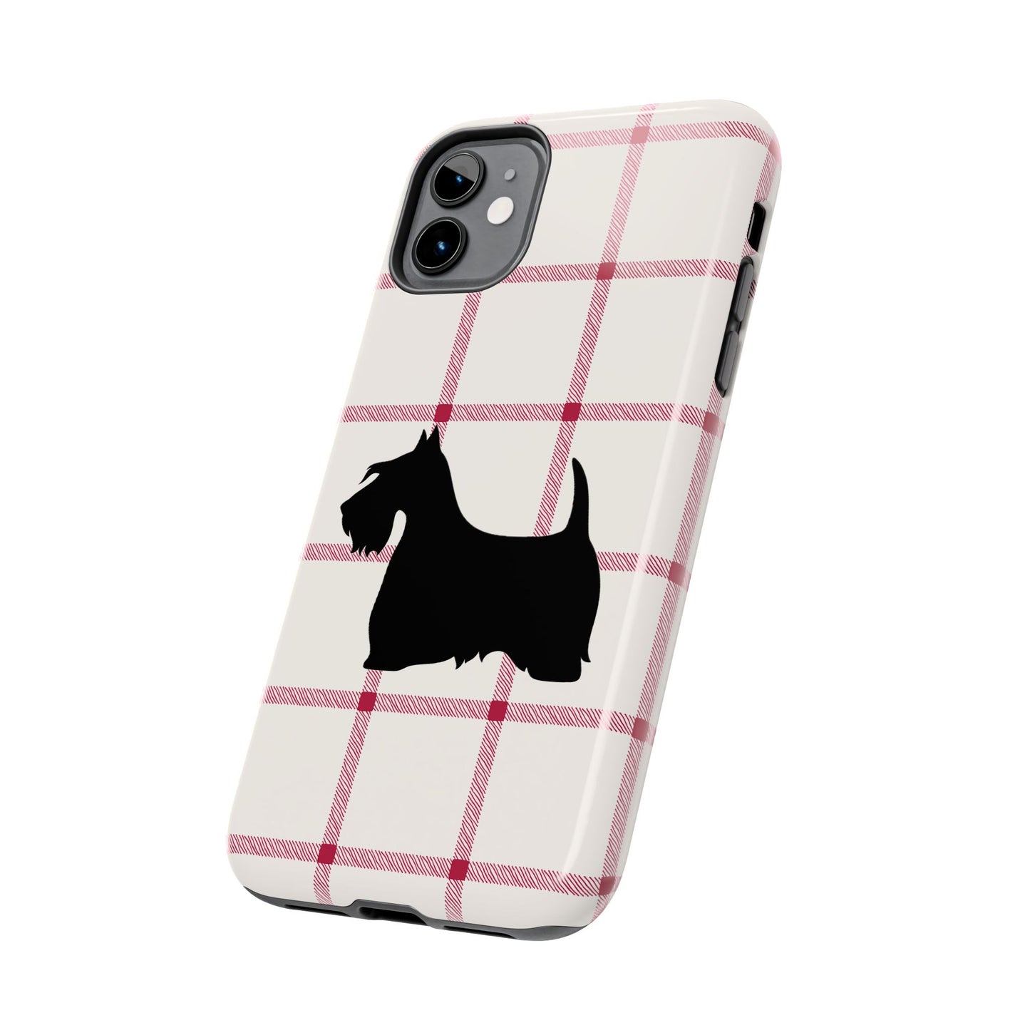 Scottish Terrier Phone Case, Tough Cases, Scottie Dog Phone Cover, Gift for Dog Lovers, Plaid Design