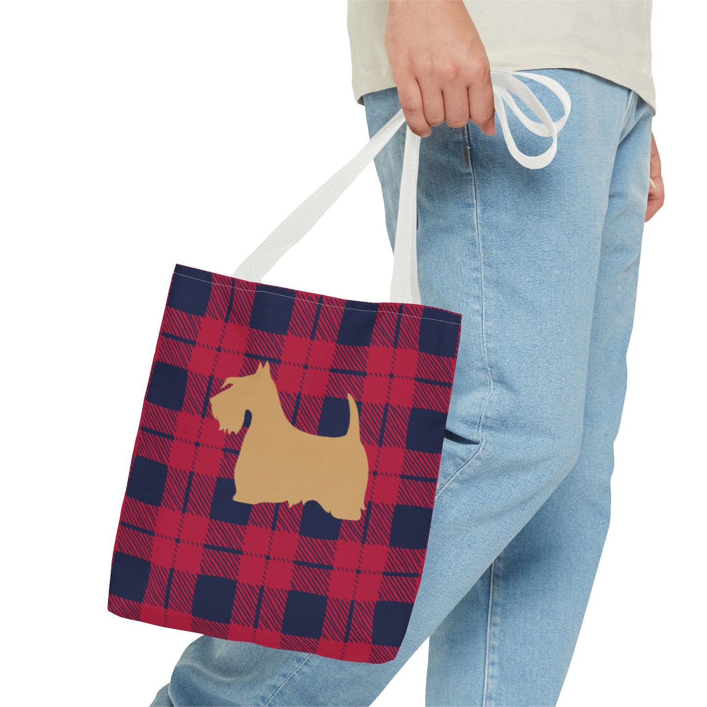 Plaid Scottish Terrier Tote Bag, Stylish Carryall for Pet Lovers, Perfect for Shopping, Beach Days, Teachers, Gifts, All-Occasion Bag
