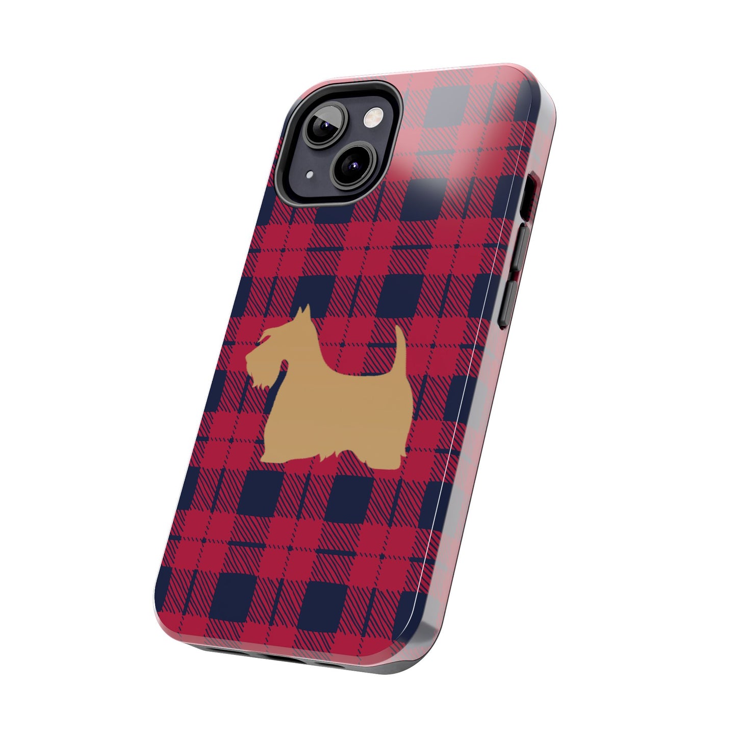 Scottish Terrier Phone Case, Tough Cases, Scottie Dog Phone Cover, Gift for Dog Lovers, Plaid Design