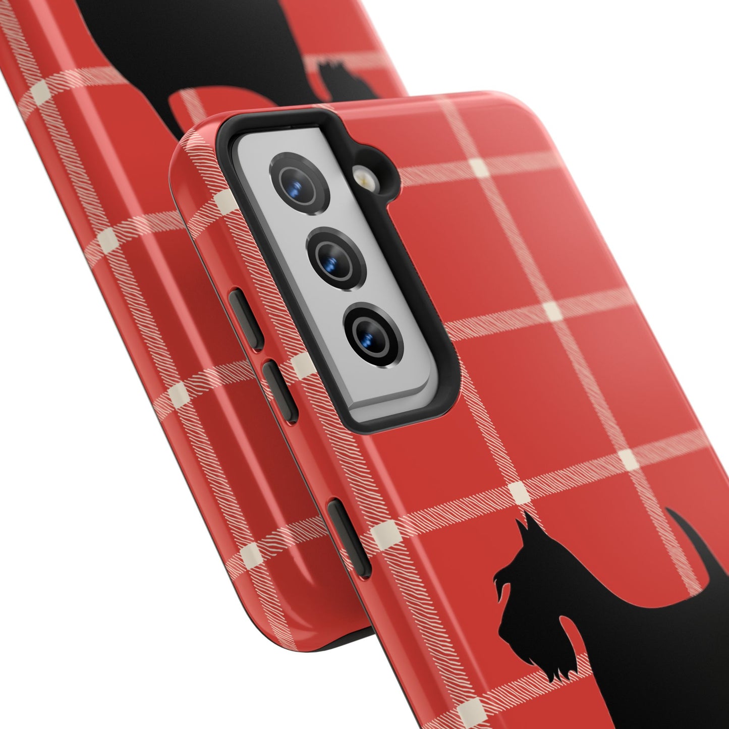 Scottish Terrier Phone Case, Tough Cases, Scottie Dog Phone Cover, Gift for Dog Lovers, Plaid Design