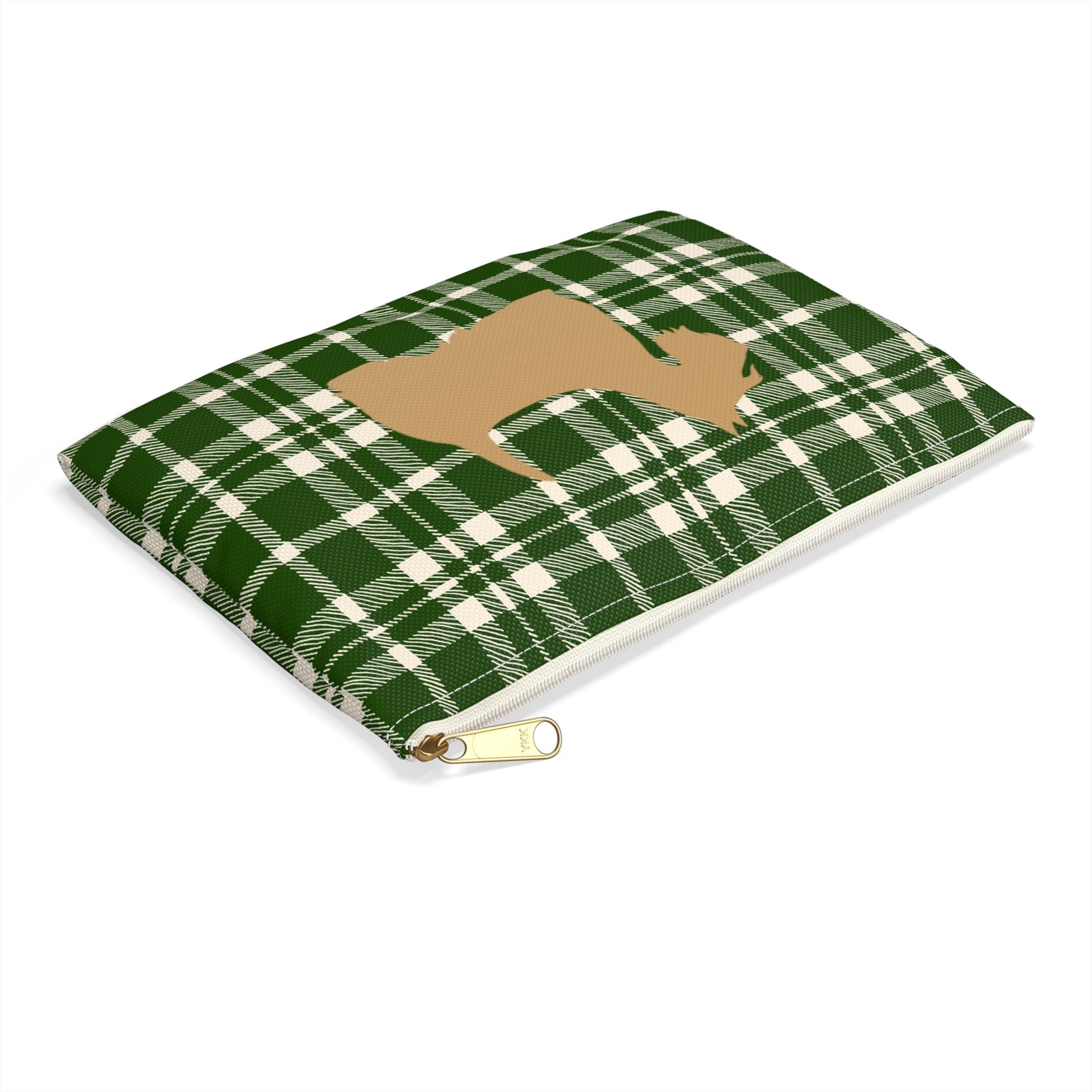 Scottish Terrier Accessory Pouch, Pet Lover Gift, Dog Travel Bag, Stylish Makeup Case, Plaid Organizer