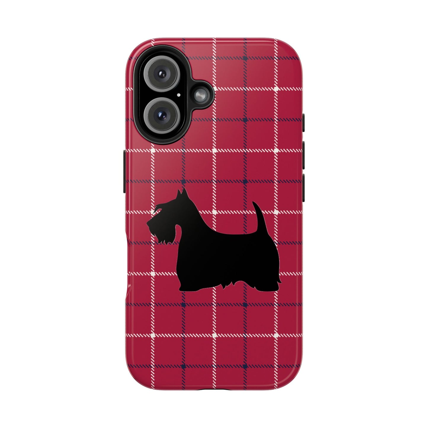 Scottish Terrier Phone Case, Tough Cases, Scottie Dog Phone Cover, Gift for Dog Lovers, Plaid Design