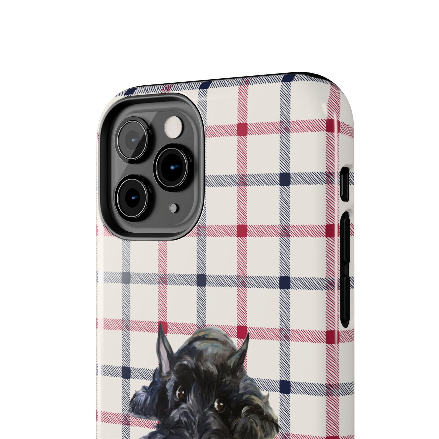 Scottish Terrier Phone Case, Tough Cases, Scottie Dog Phone Cover, Gift for Dog Lovers, Plaid Design