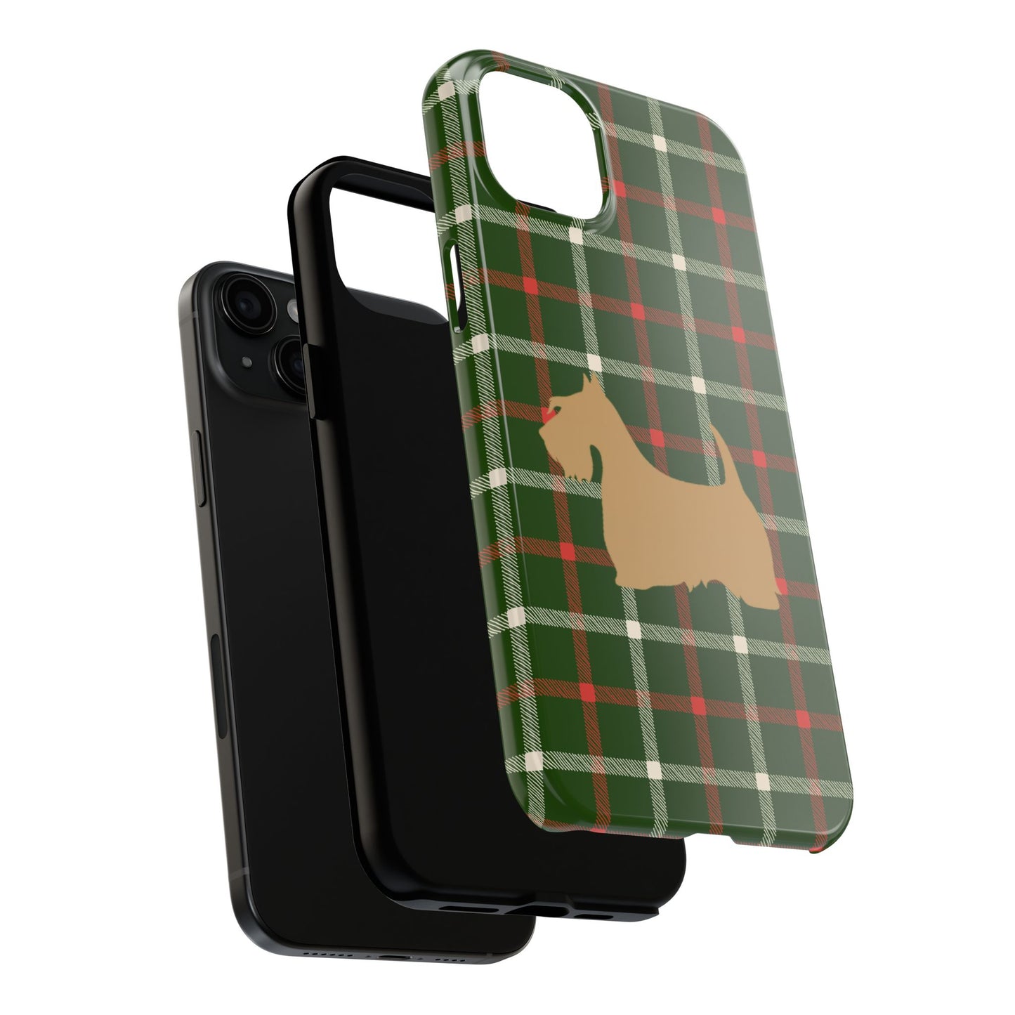 Scottish Terrier Phone Case, Tough Cases, Scottie Dog Phone Cover, Gift for Dog Lovers, Plaid Design