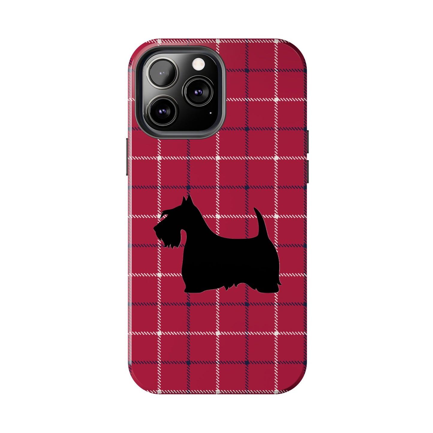 Scottish Terrier Phone Case, Tough Cases, Scottie Dog Phone Cover, Gift for Dog Lovers, Plaid Design