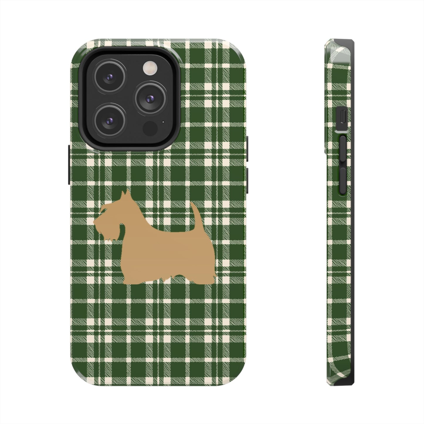 Scottish Terrier Phone Case, Tough Cases, Scottie Dog Phone Cover, Gift for Dog Lovers, Plaid Design