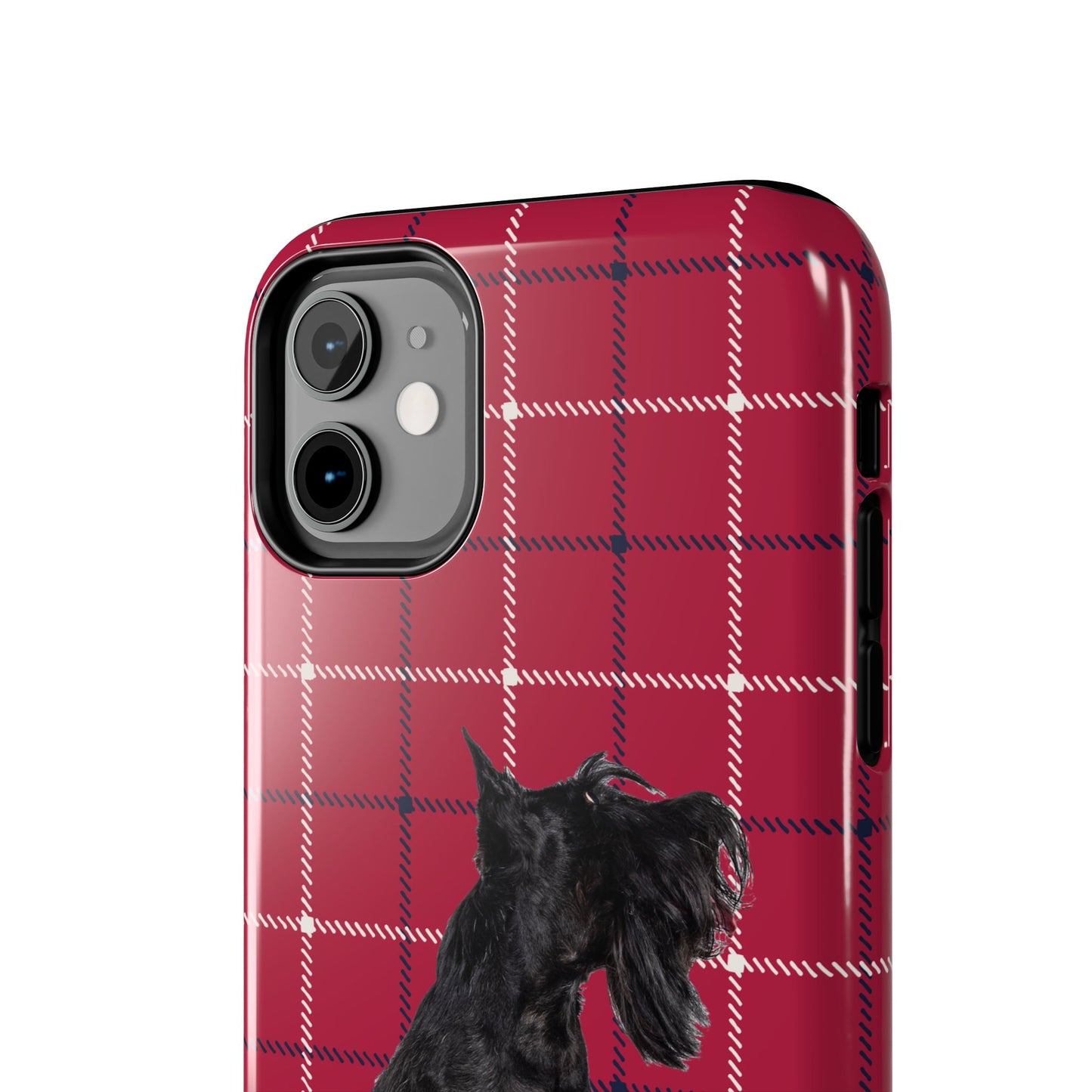 Scottish Terrier Phone Case, Tough Cases, Scottie Dog Phone Cover, Gift for Dog Lovers, Plaid Design