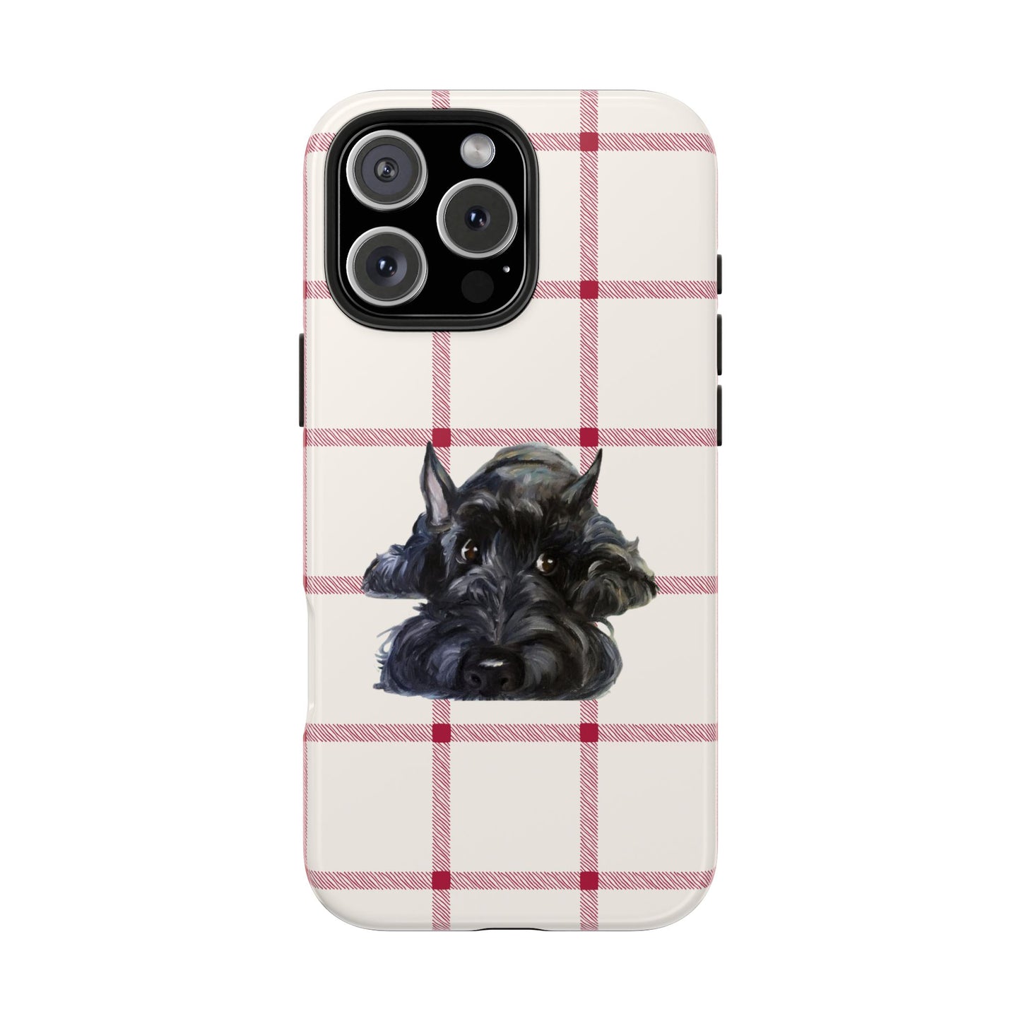 Scottish Terrier Phone Case, Tough Cases, Scottie Dog Phone Cover, Gift for Dog Lovers, Plaid Design