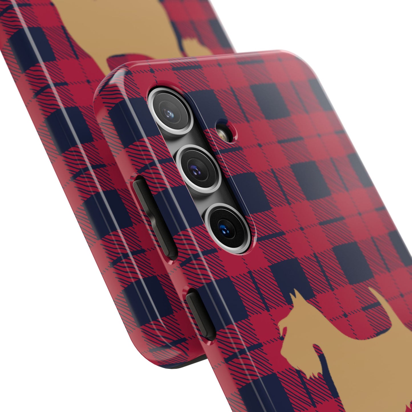 Scottish Terrier Phone Case, Tough Cases, Scottie Dog Phone Cover, Gift for Dog Lovers, Plaid Design