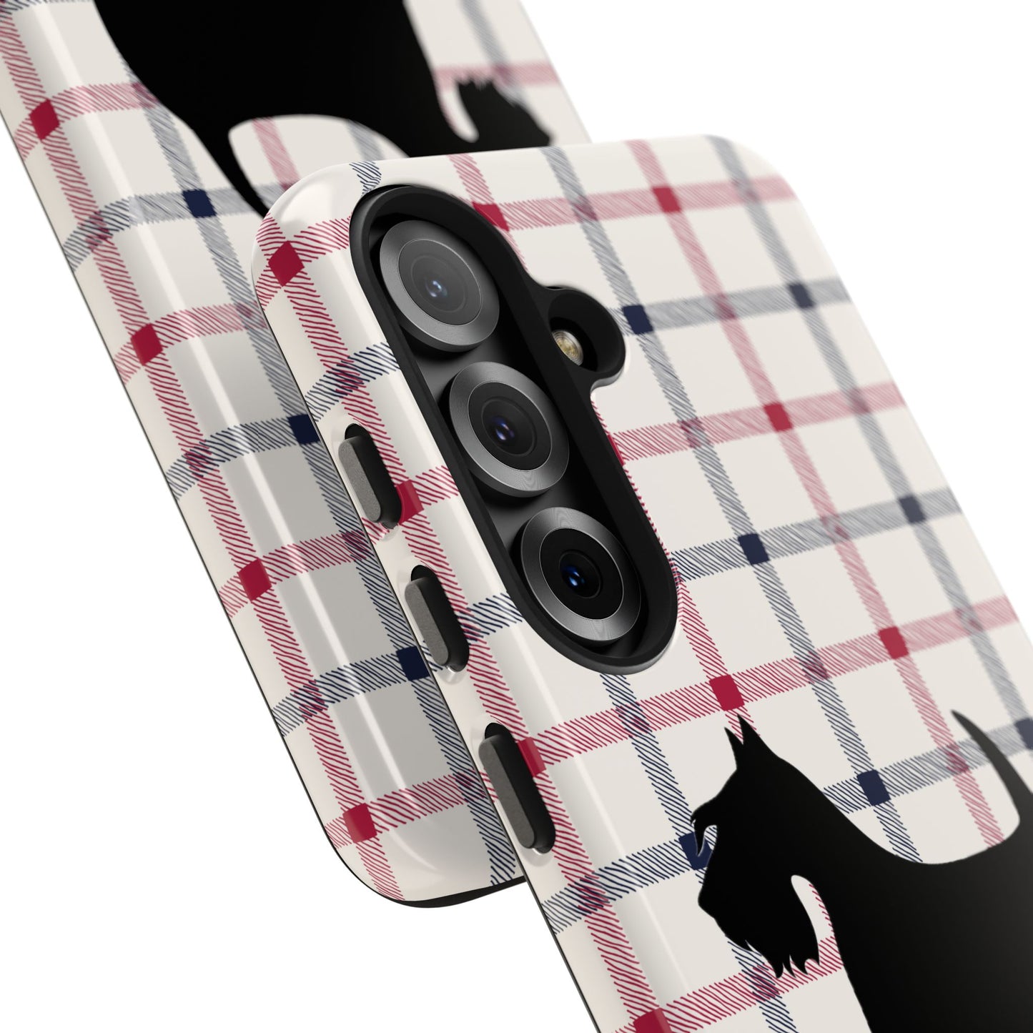 Scottish Terrier Phone Case, Tough Cases, Scottie Dog Phone Cover, Gift for Dog Lovers, Plaid Design