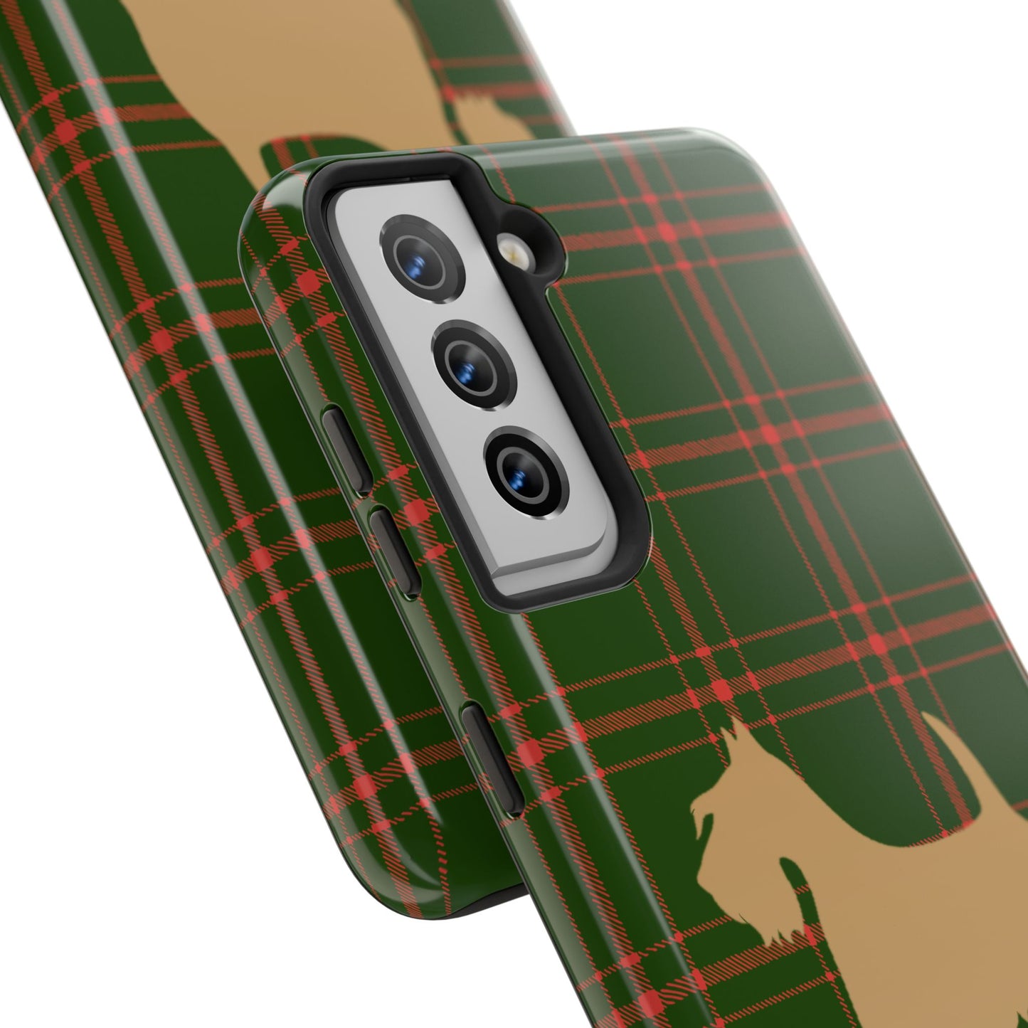 Scottish Terrier Phone Case, Tough Cases, Scottie Dog Phone Cover, Gift for Dog Lovers, Plaid Design