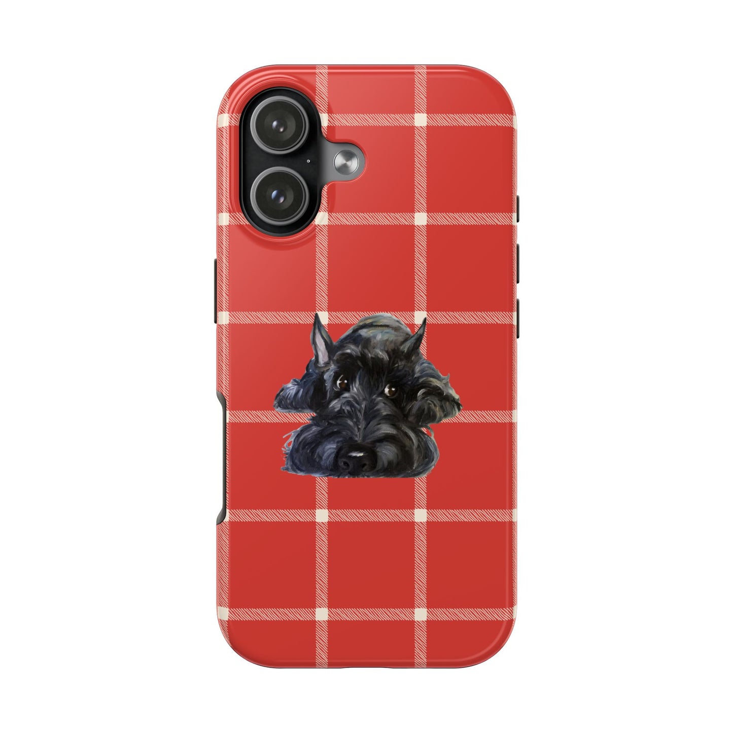 Scottish Terrier Phone Case, Tough Cases, Scottie Dog Phone Cover, Gift for Dog Lovers, Plaid Design