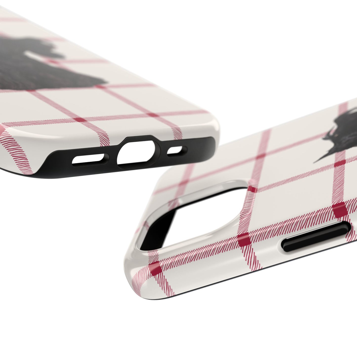 Scottish Terrier Phone Case, Tough Cases, Scottie Dog Phone Cover, Gift for Dog Lovers, Plaid Design