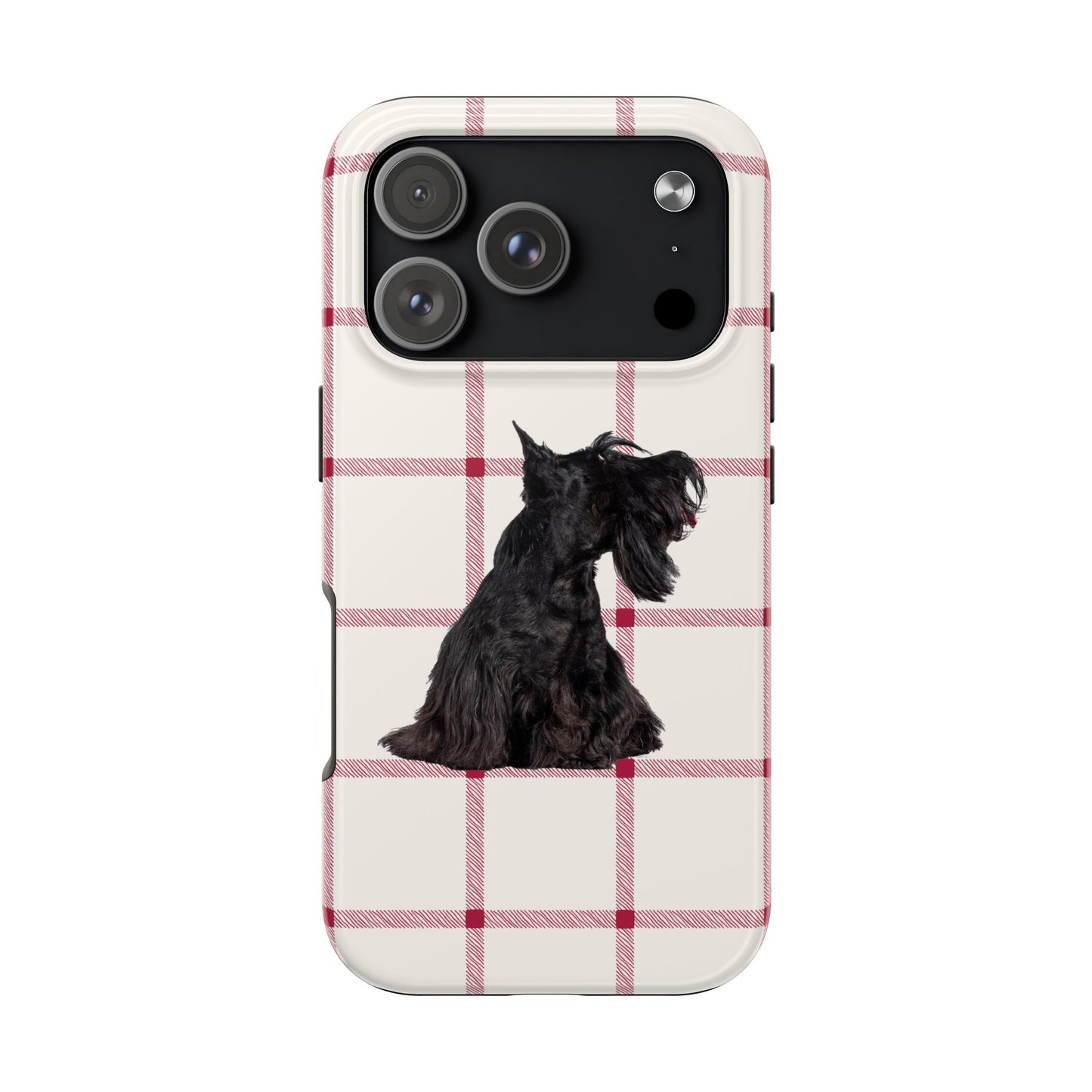Scottish Terrier Phone Case, Tough Cases, Scottie Dog Phone Cover, Gift for Dog Lovers, Plaid Design