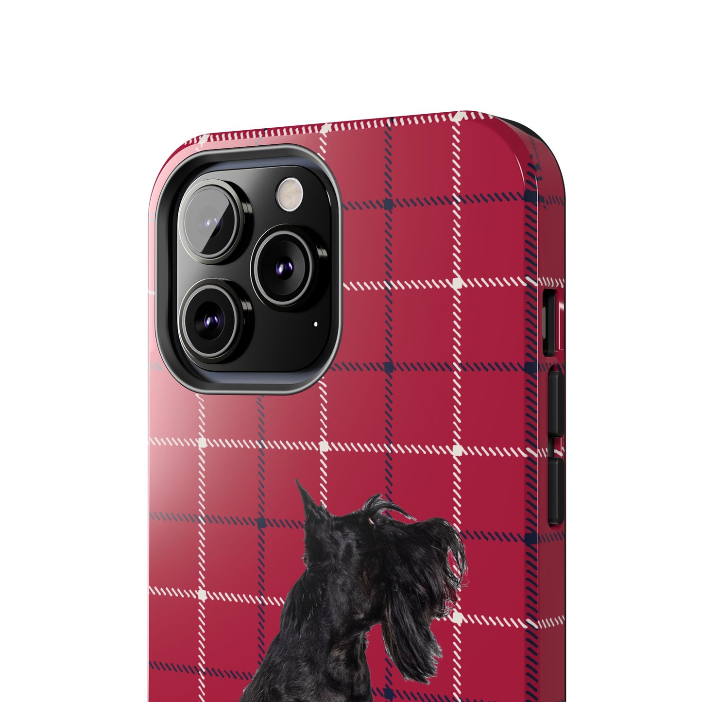 Scottish Terrier Phone Case, Tough Cases, Scottie Dog Phone Cover, Gift for Dog Lovers, Plaid Design
