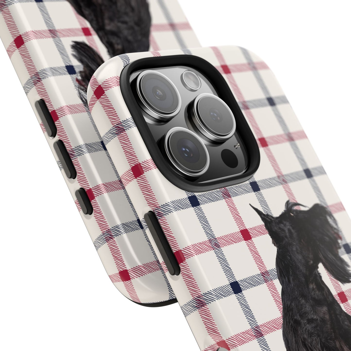 Scottish Terrier Phone Case, Tough Cases, Scottie Dog Phone Cover, Gift for Dog Lovers, Plaid Design
